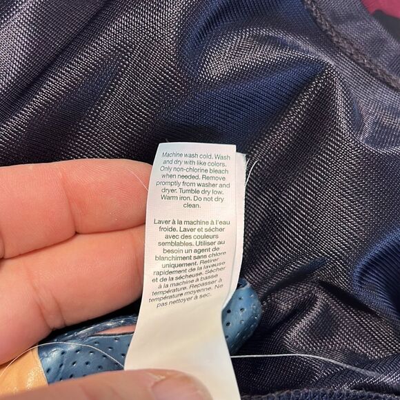 GAP Size Medium Navy Blue Maroon Wine Floral Stretch Pull On Semi Sheer Skirt - Picture 8 of 8